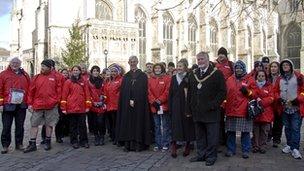 Charity walkers