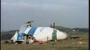 Wreckage of Pan-Am Flight 103
