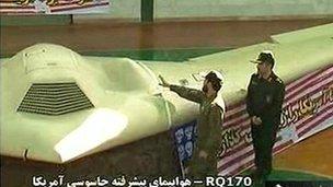 Iranian TV images of downed drone. 8 Dec 2011