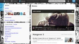 A screenshot from the Twitter redesign