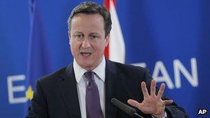 David Cameron at the Brussels EU summit