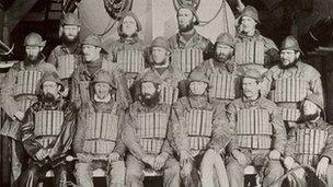 The Lytham Lifeboat Charles Biggs with the crew who rescued the 12 men from the Mexico