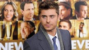 Zac Efron at the premiere of New Year's Eve