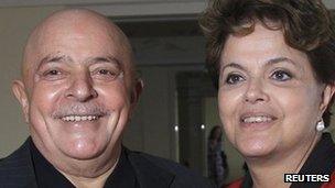 Lula (left) with Brazilian President Dilma Rousseff in Sao Paulo on 6 December