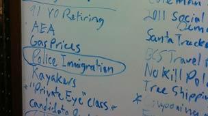 News list on white board