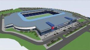 Bristol Rovers proposed new stadium from above