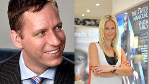 Peter Thiel and Thea Green. Photo of Peter Thiel: The Thiel Foundation