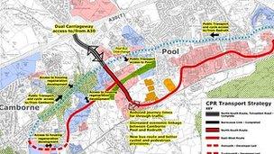 Plan of link road development