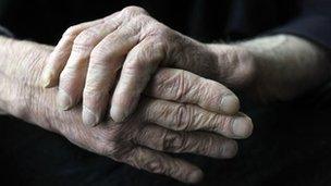 Old man's hands