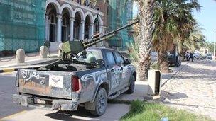 Misrata brigade vehicle with truck-mounted gun