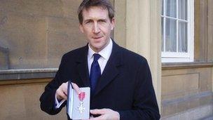 Dan Jarvis with his MBE