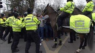 Police action at south coast derby in 2010