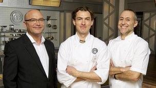 Gregg Wallace, Ash Mair and Michel Roux Junior