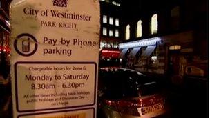 City of Westminster parking sign