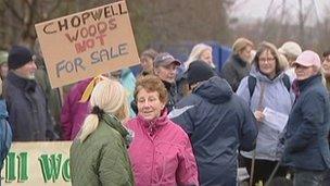 Protesters against the sell-off of forests