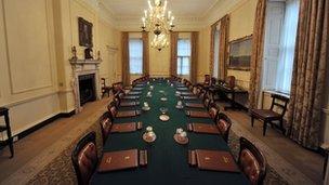 The cabinet room at Number 10 Downing Street