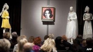 Some of the items up for auction at the 'Collection of Elizabeth Taylor' sale at Christie's in New York, US, 14 December 2011