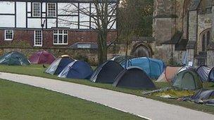 Occupy Exeter on Cathedral Green