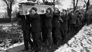 Funeral of Lesley Whittle 1975