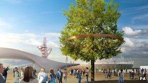 Design of what an Olympic Park tree will look like