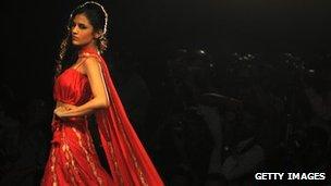 Indian model on catwalk