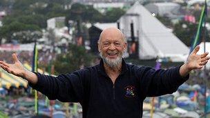 Michael Eavis at the Glastonbury Festival 2011