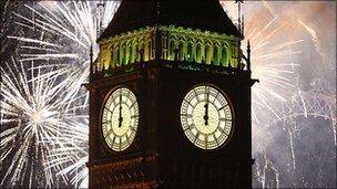 Big Ben on New Year's Eve