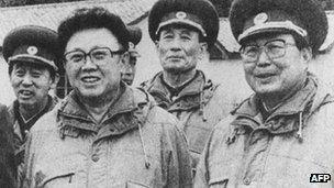 Kim Jong-il, pictured during a visit to an army unit in December 1996