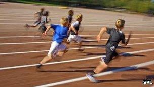 Children at a school sports day