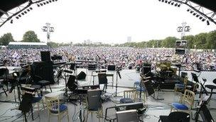 View from the stage of Proms in the Park