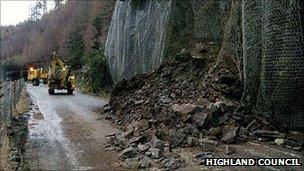 Landslide on A890. Pic: Highland Council