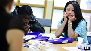 Teenagers in classroom
