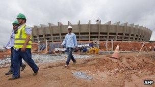 View of the Minerao football stadium in Belo Horizonte on 14 December 2011