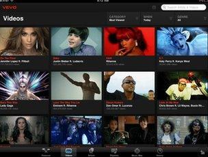 Vevo iPad app screenshot