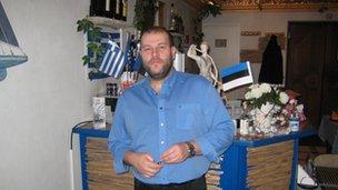 Nakosmatis Loukas in his Tallinn restaurant