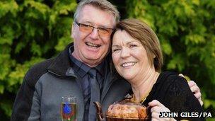 Mr and Mrs Whitmore and their teapot (John Giles/PA)