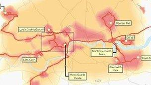 Hot-spots map during the Olympic Games