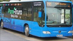 A Truro Park and Ride bus