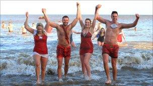 Cromer dippers were all smiles despite the cold water