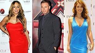 Mariah Carey, Gary Barlow and Liz Hurley