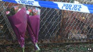 Flowers at scene of Horden deaths