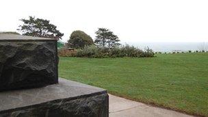 The base of the Saumarez Monument in Delancey Park