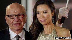 Rupert Murdoch and wife Wendi Deng