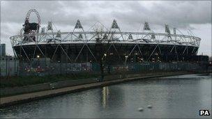 New Year's Day dawns over the Olympic Stadium