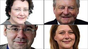 Elin Jones, Lord Elis Thomas, Simon Thomas and Leanne Wood are vying to become Plaid Cymru leader