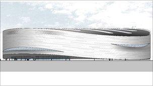 Artist impression of new sports arena