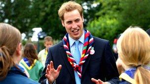 The Duke of Cambridge at the opening ceremony for the 21st World Scout Jamboree at Hylands Park, Chelmsford, Essex, in 2007