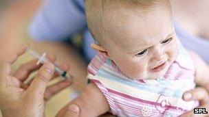 baby being vaccinated