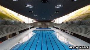 The Aquatics Centre at the Olympic Park in Stratford