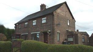 House damaged by wind in Bradwell, near Newcastle-under-Lyme